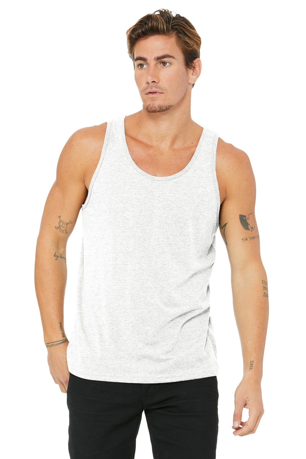 SanMar BC3480_whiteflecktriblend_model_front.jpg