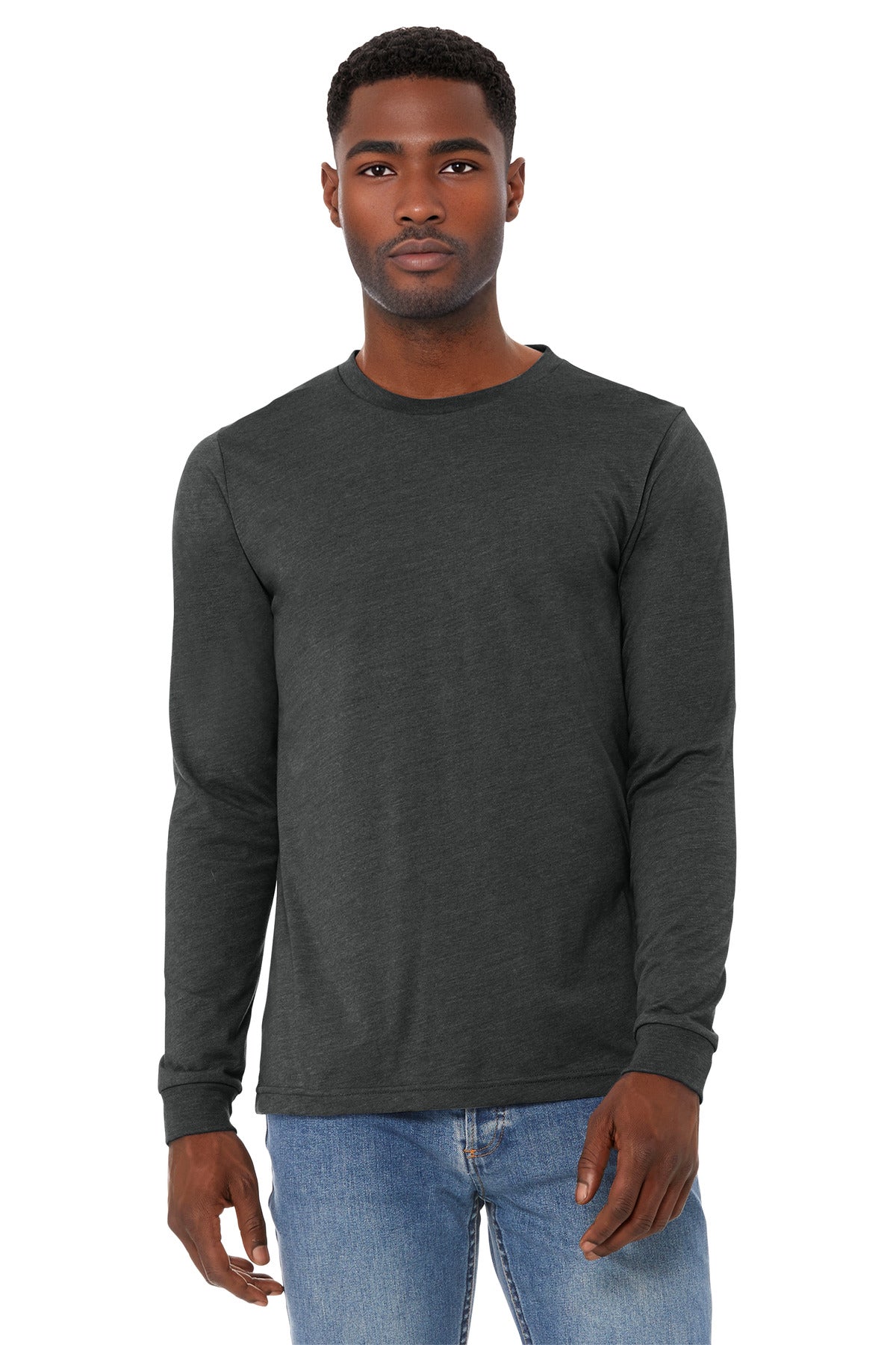 SanMar BC3501CVC_darkgreyheather_model_front.jpg