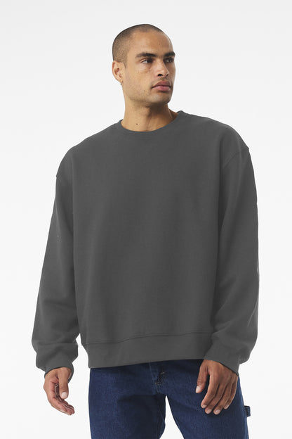 Front View of Asphalt BELLA+CANVAS Unisex 10-Ounce Heavyweight Crewneck Sweatshirt BC4711  - XS
