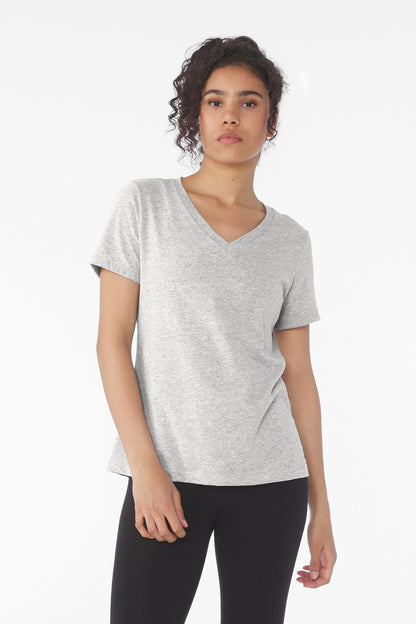 BELLA+CANVAS Women's Relaxed Heather CVC V-Neck Tee BC6405CVC