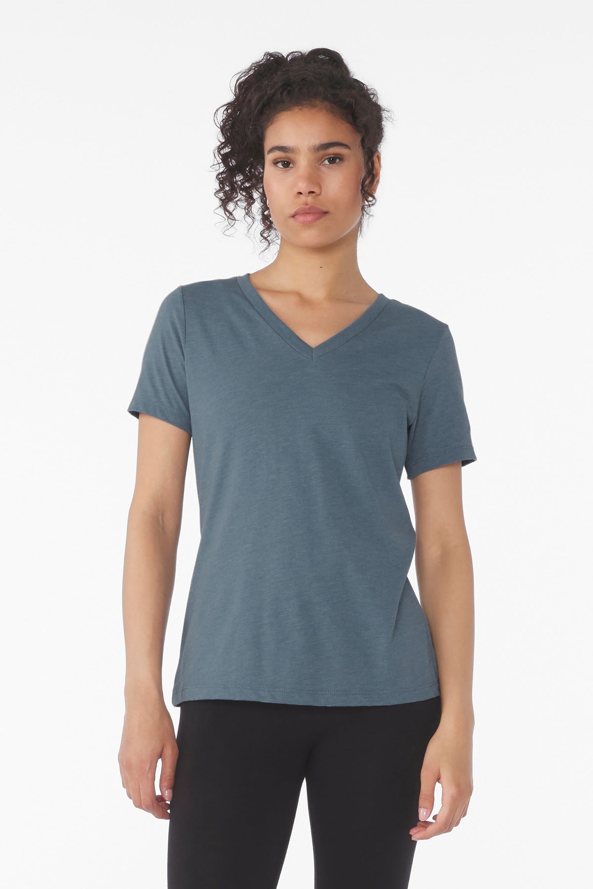 BELLA+CANVAS Women's Relaxed Heather CVC V-Neck Tee BC6405CVC