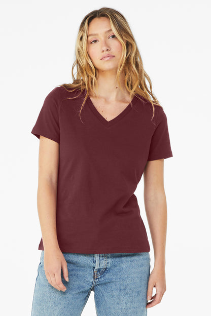 BELLA+CANVAS Women's Relaxed Jersey Short Sleeve V-Neck Tee. BC6405