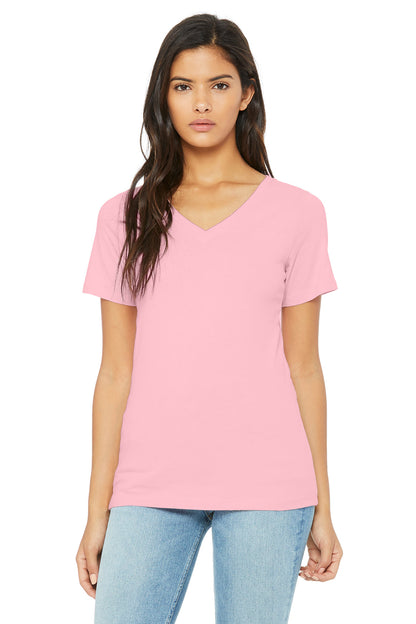 BELLA+CANVAS Women's Relaxed Jersey Short Sleeve V-Neck Tee. BC6405