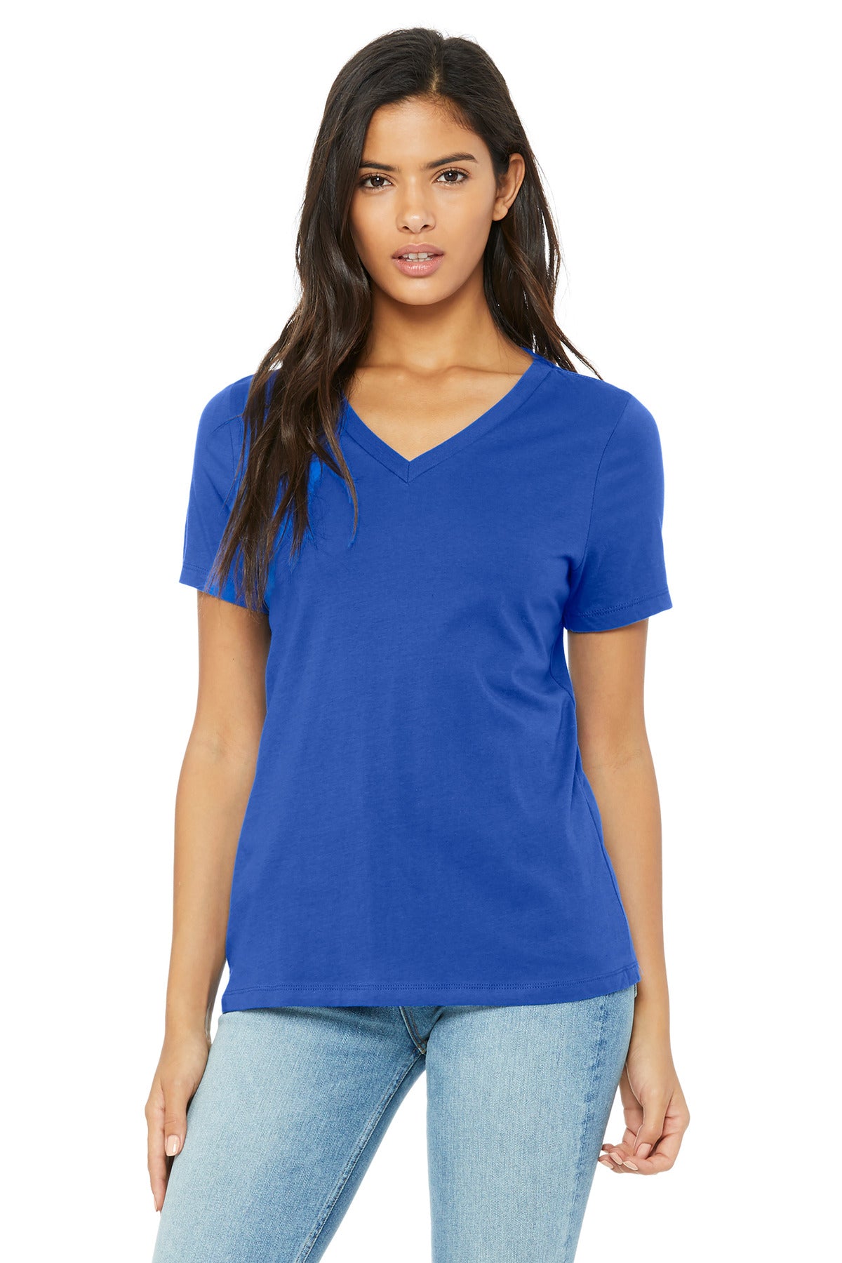 BELLA+CANVAS Women's Relaxed Jersey Short Sleeve V-Neck Tee. BC6405