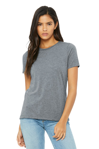 Front View of AthlGreyTB BELLA+CANVAS Women's Relaxed Triblend Tee BC6413  - S