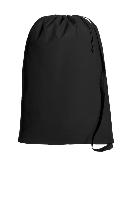 Front View of DeepBlack Port Authority Core Cotton Laundry Bag BG0850