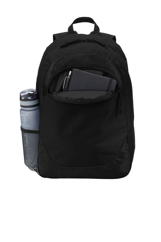 Front View of Black Port Authority Circuit Backpack. BG217