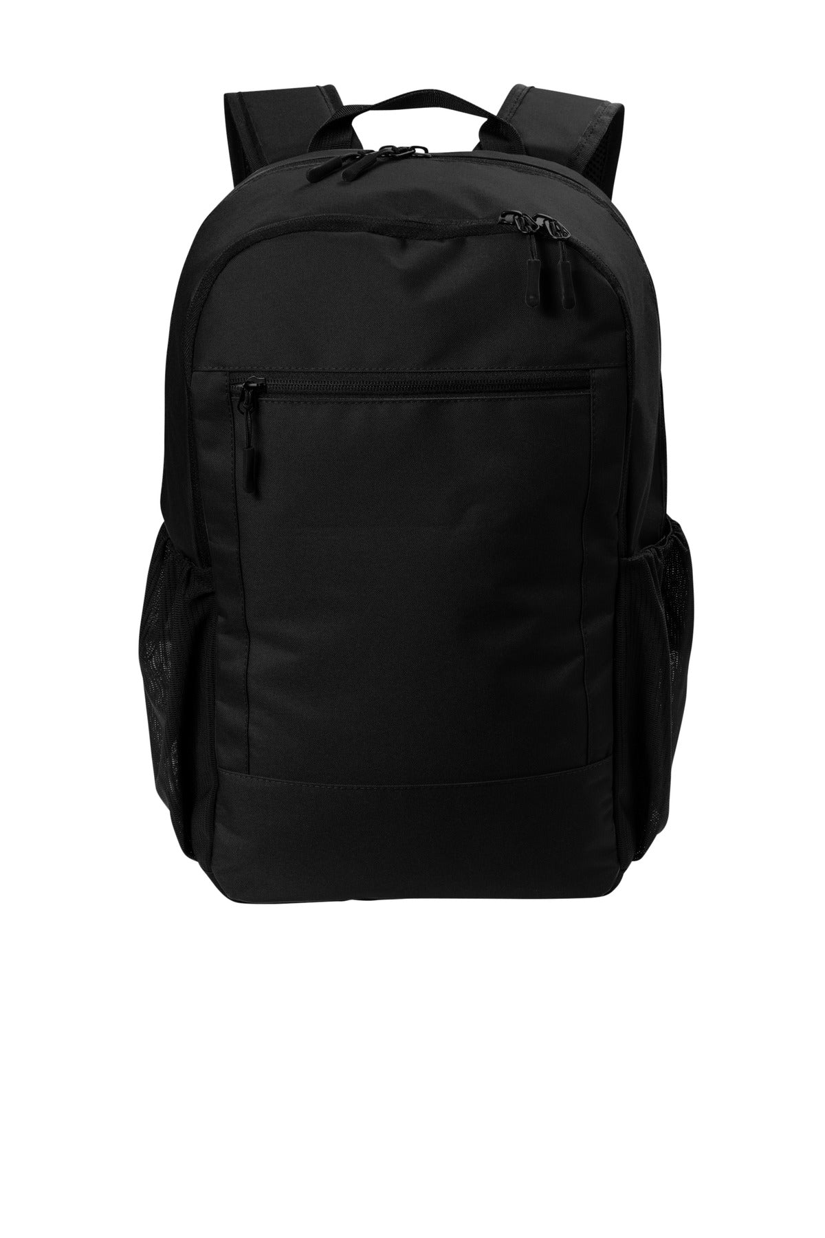 Front View of Black Port Authority Daily Commute Backpack BG226