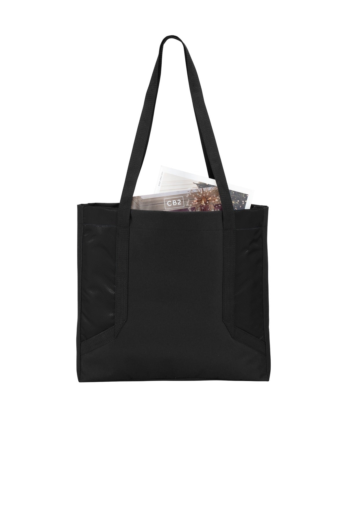 Front View of Black Port Authority Circuit Tote. BG417