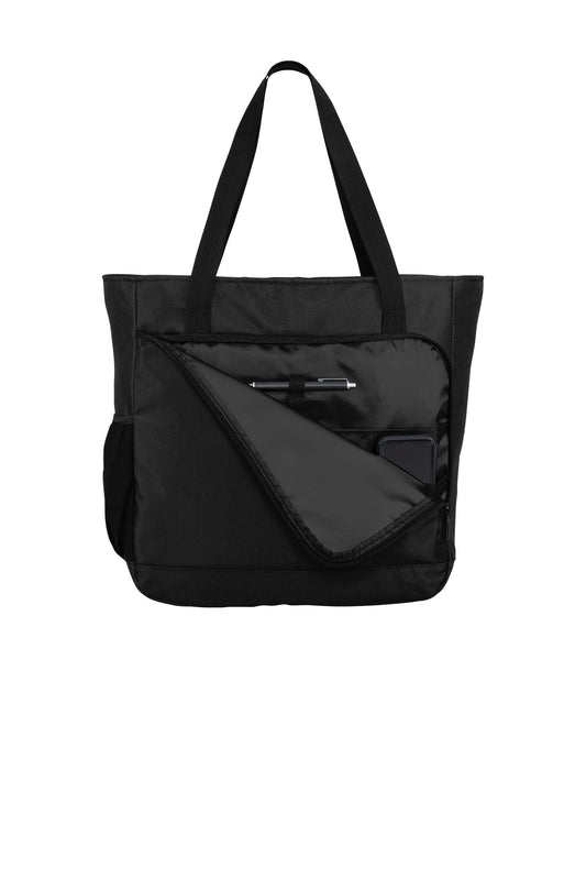 Front View of Black Port Authority City Tote. BG422