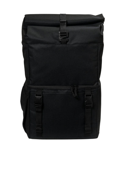 Front View of Black Port Authority 18-Can Backpack Cooler BG501