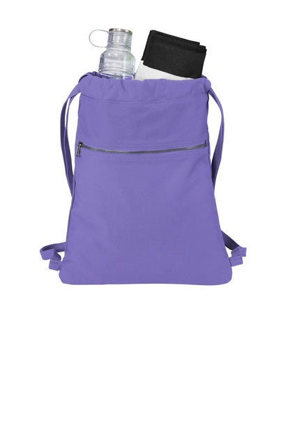 Front View of Amethyst Port Authority Beach Wash Cinch Pack. BG621