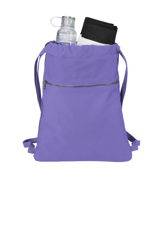 Front View of Amethyst Port Authority Beach Wash Cinch Pack. BG621