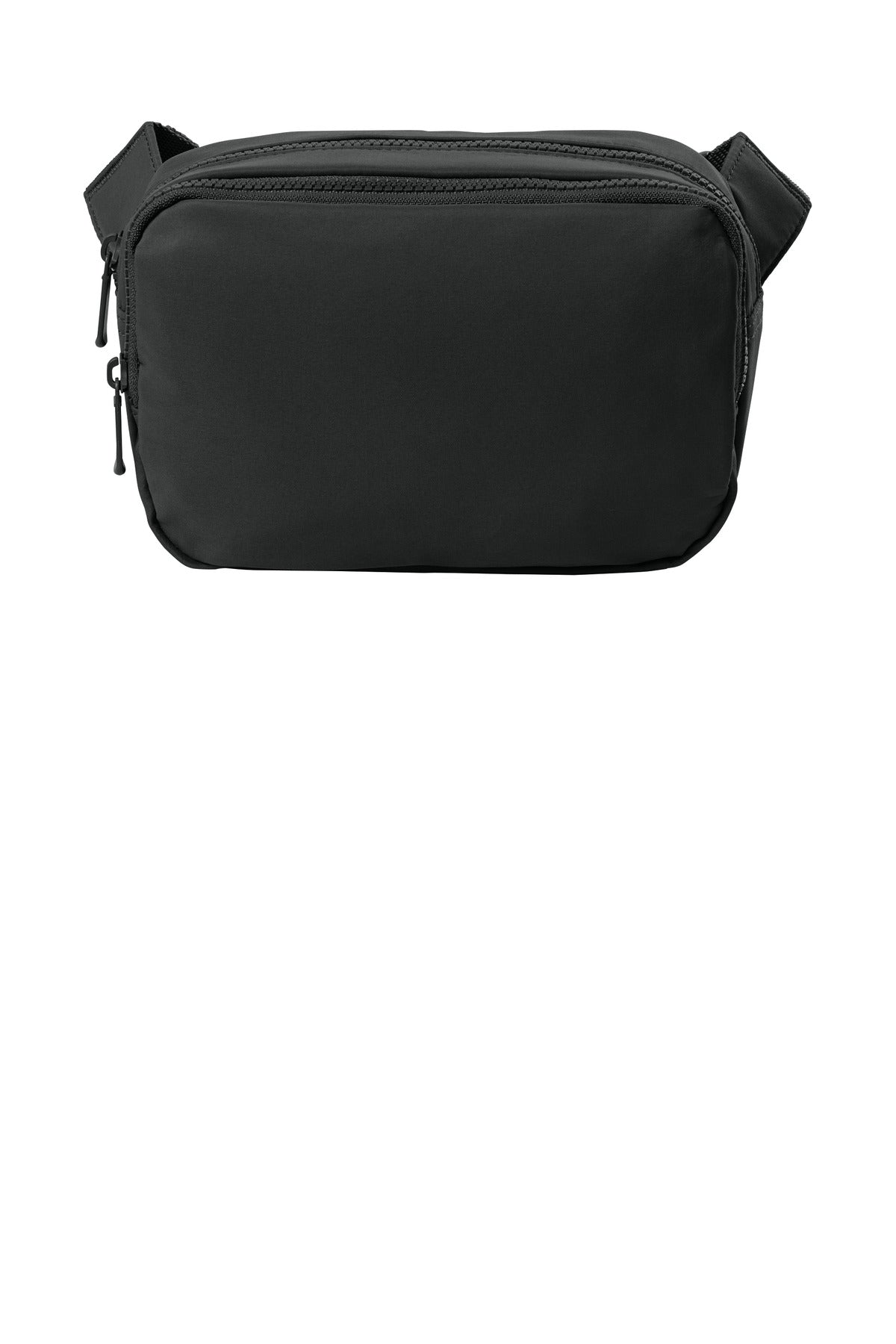 Front View of DeepBlack Port Authority Matte Dual-Compartment Crossbody BG938