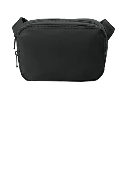 Front View of DeepBlack Port Authority Matte Dual-Compartment Crossbody BG938