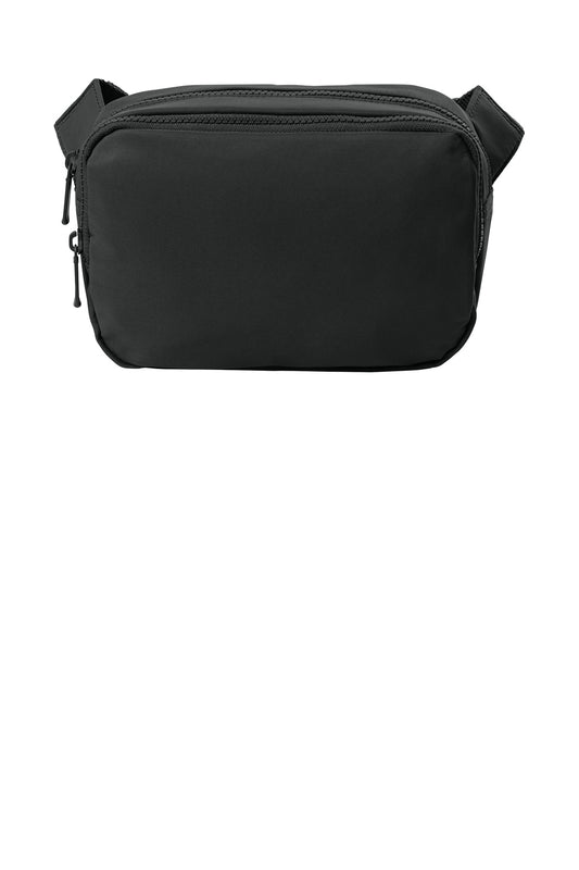 Front View of DeepBlack Port Authority Matte Dual-Compartment Crossbody BG938
