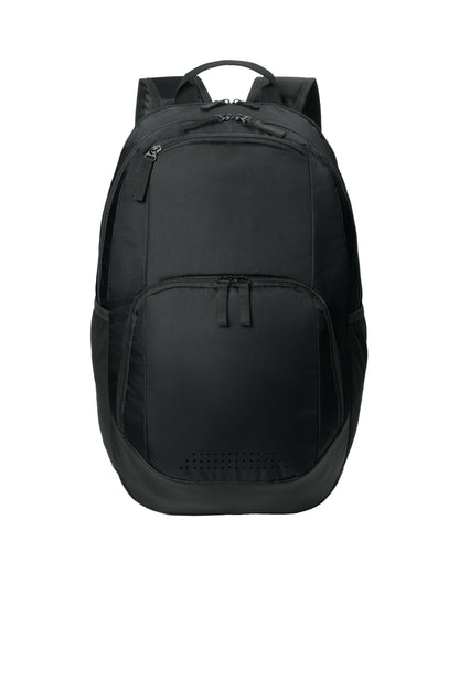 Front View of Black Sport-Tek Rec Backpack BST200
