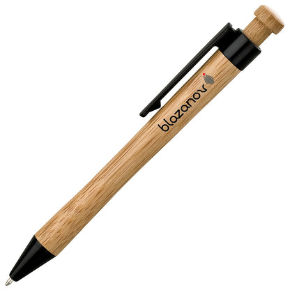 Black Kiva Bamboo Ballpoint Pen