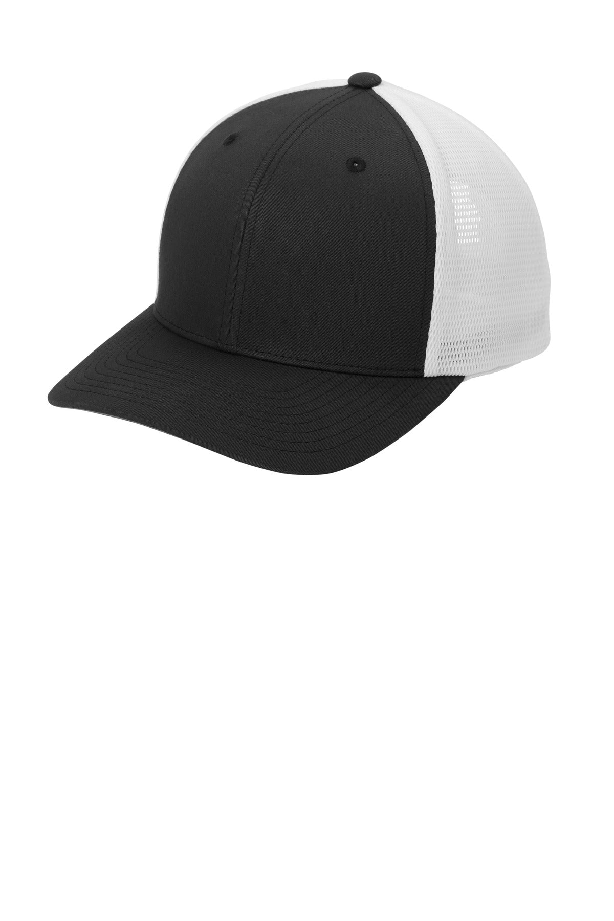 SanMar C110_BLACKWHITE_Hat_Left.jpg