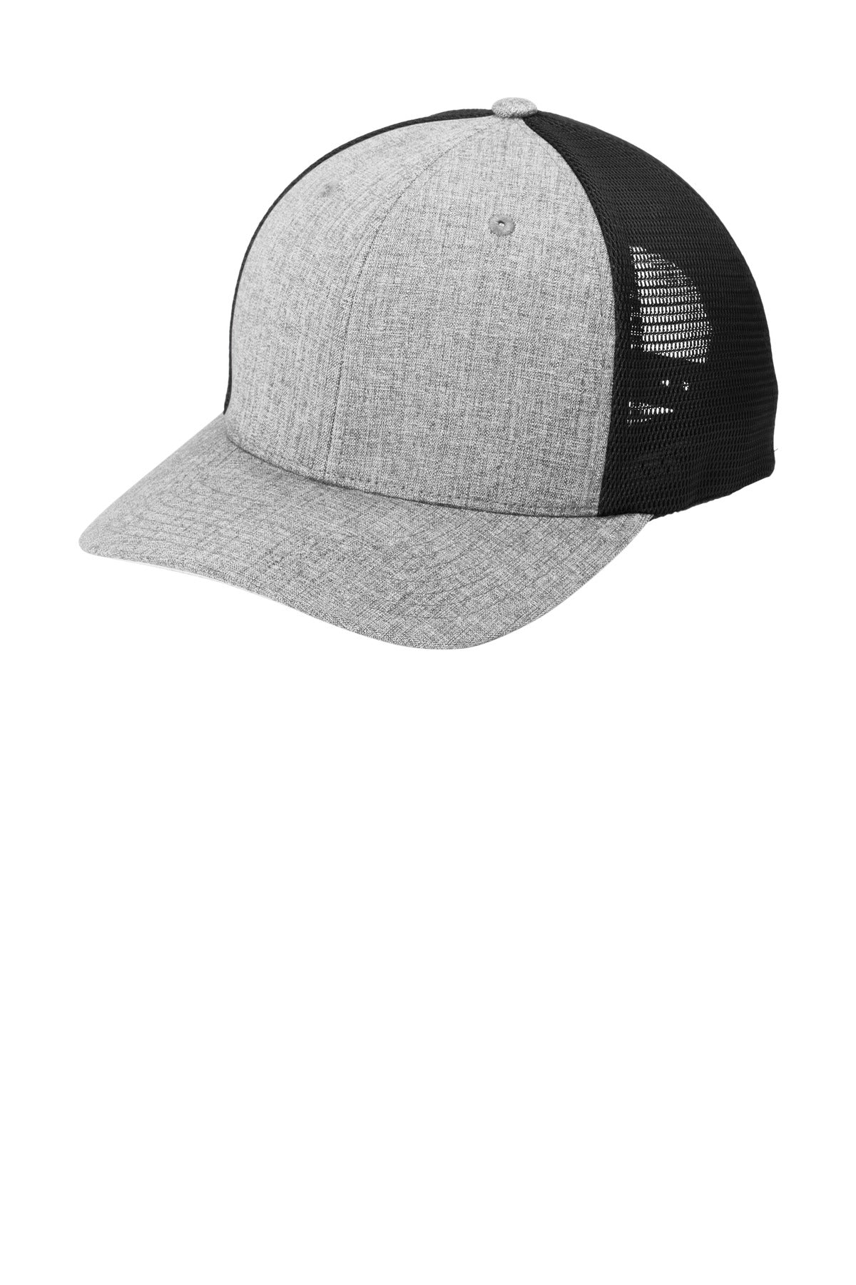 SanMar C110_HEATHERSILVERBLACK_Hat_Left.jpg?v=1762274742