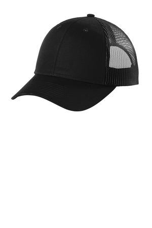 Black Port Authority Low-Profile Snapback Trucker Cap C402LP