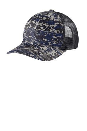 BkDigi/Bk Port Authority Digi Camo Snapback Trucker Cap C404