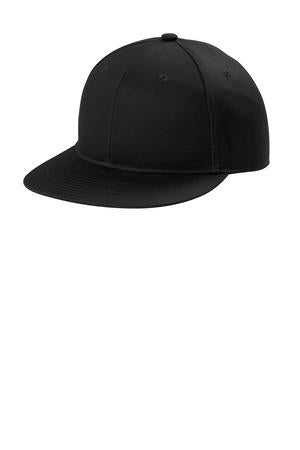 Black Port Authority Snapback Flat Bill Cap C406