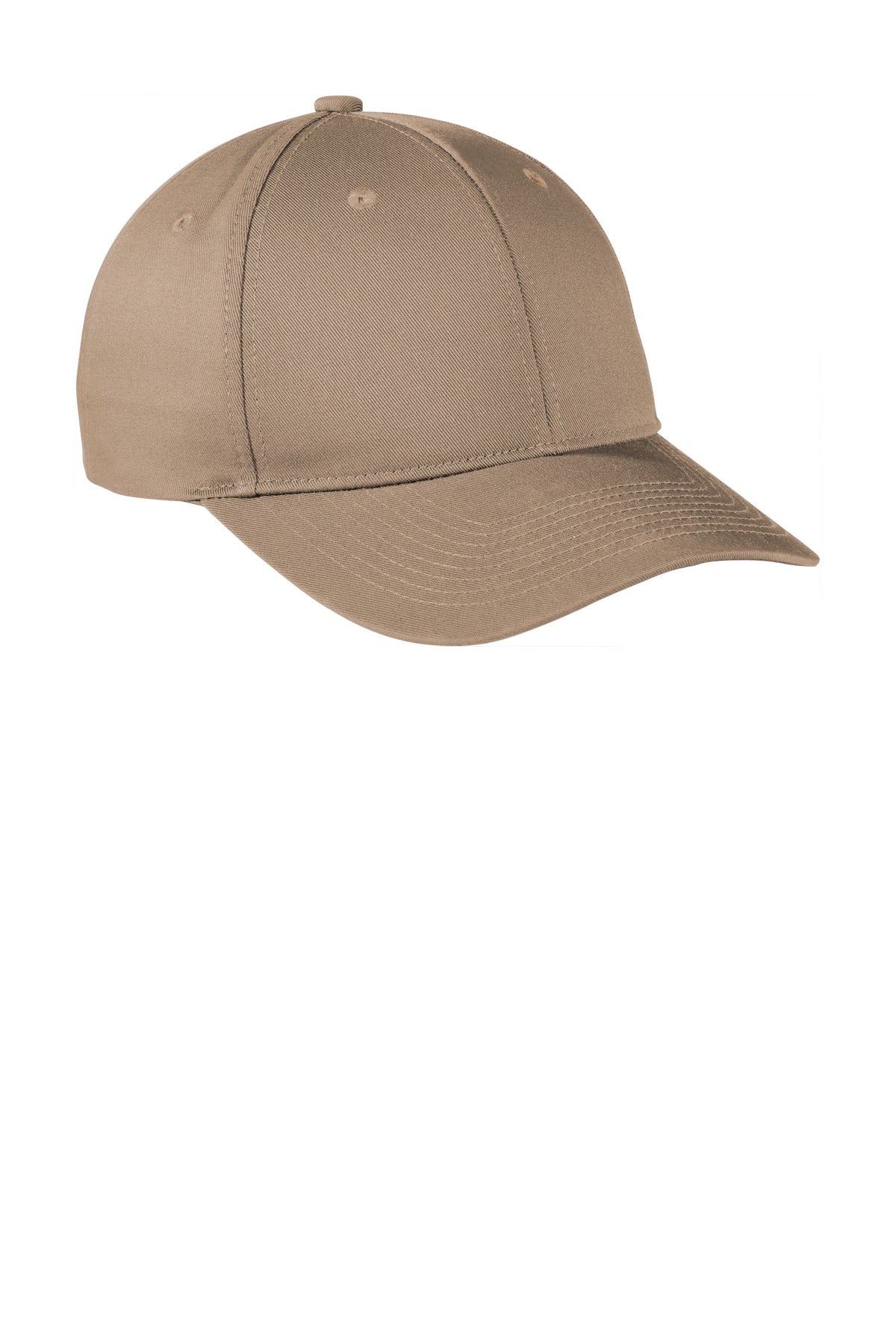Front View of Khaki Port Authority Snapback Fine Twill Cap C801