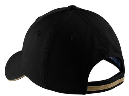 Port Authority Sandwich Bill Cap with Striped Closure. C830