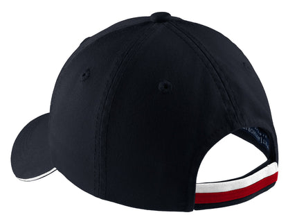 Port Authority Sandwich Bill Cap with Striped Closure. C830