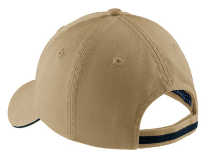 Port Authority Sandwich Bill Cap with Striped Closure. C830