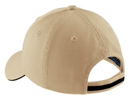 Port Authority Sandwich Bill Cap with Striped Closure. C830