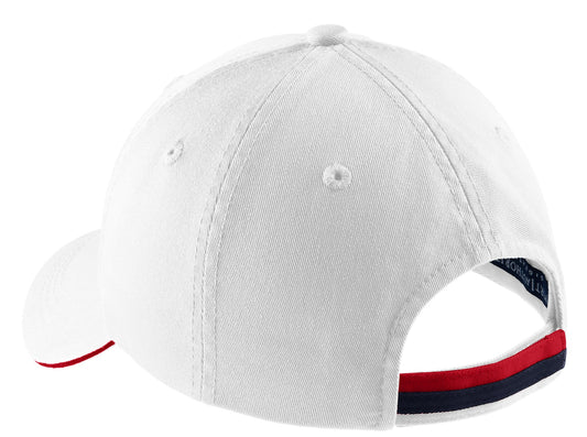 Port Authority Sandwich Bill Cap with Striped Closure. C830