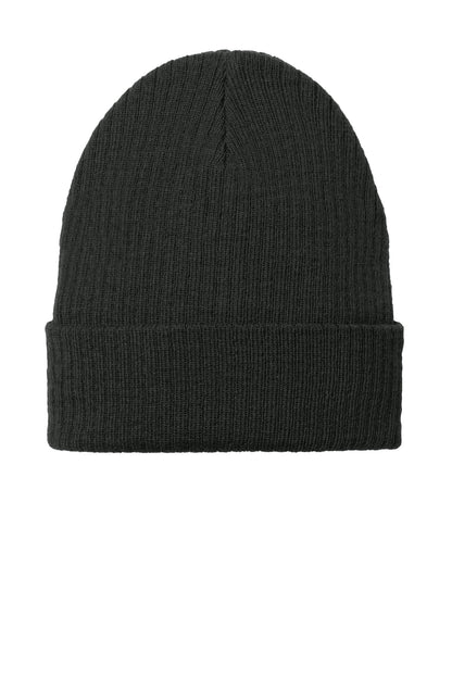 Front View of DeepBlack Port Authority C-FREE Recycled Beanie C880