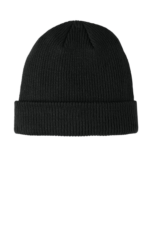 Front View of DeepBlack Port Authority Cozy Cuffed Beanie C977