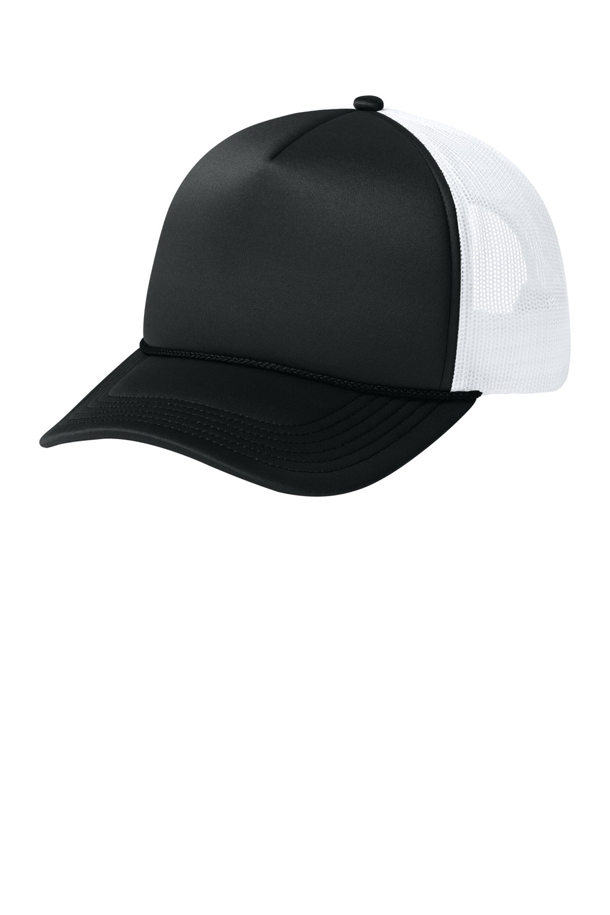 SanMar C993_deepblackdeepblackwhite_hat_left.jpg