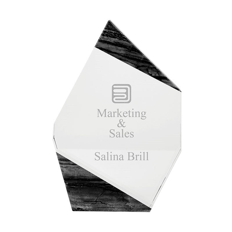 N/A Aquila Crystal Polygon with Marble Trim