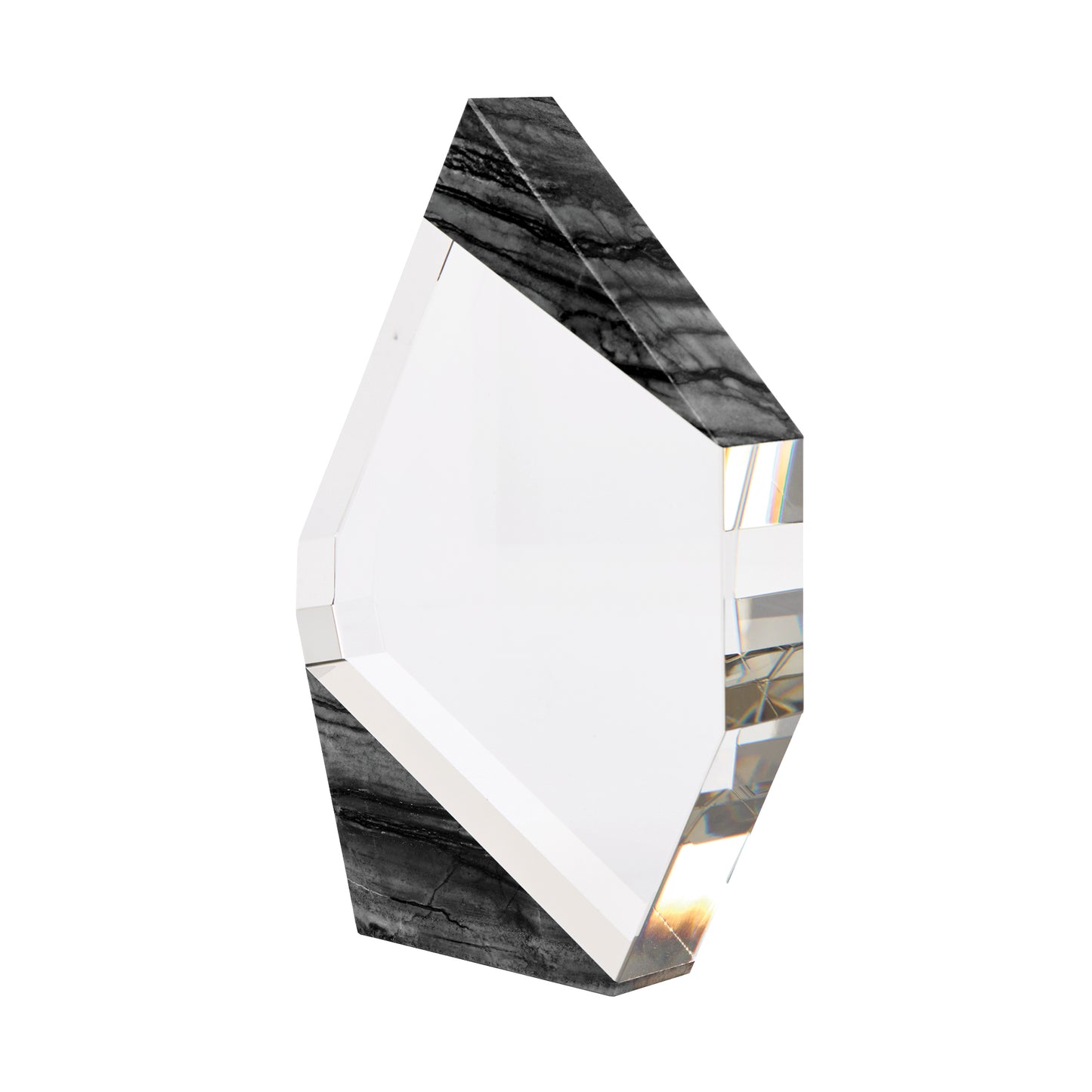 Aquila Crystal Polygon with Marble Trim