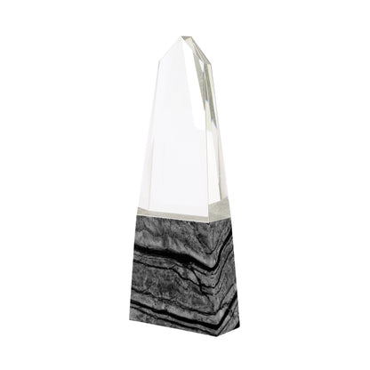 Deneb Crystal Obelisk with Marble Base