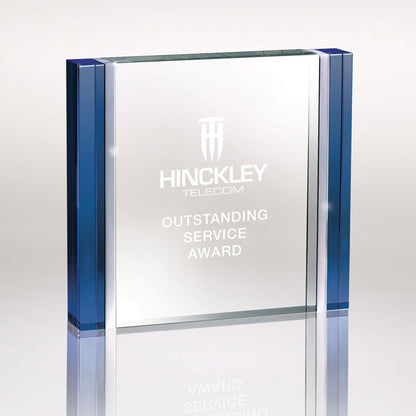 Blue Cosenza III Blue & Aluminum Edged Rectangle