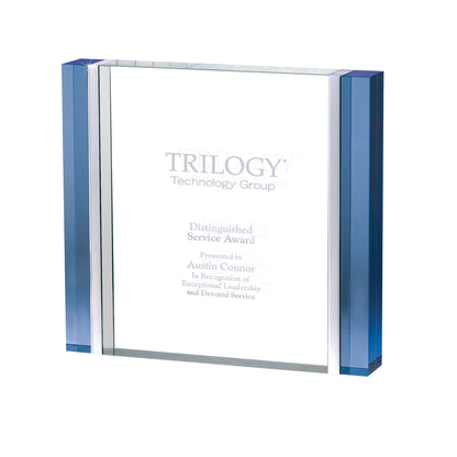 Cosenza III Blue & Aluminum Edged Rectangle