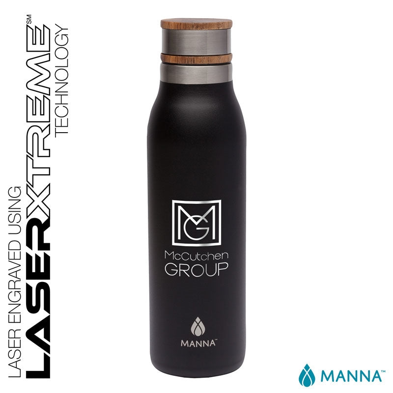 Black Manna™ 18 oz. Ascend Stainless Steel Water Bottle w/ Acacia Lid
