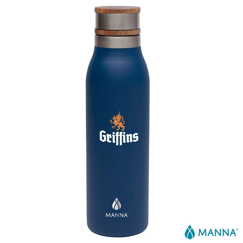 Manna™ 18 oz. Ascend Stainless Steel Water Bottle w/ Acacia Lid
