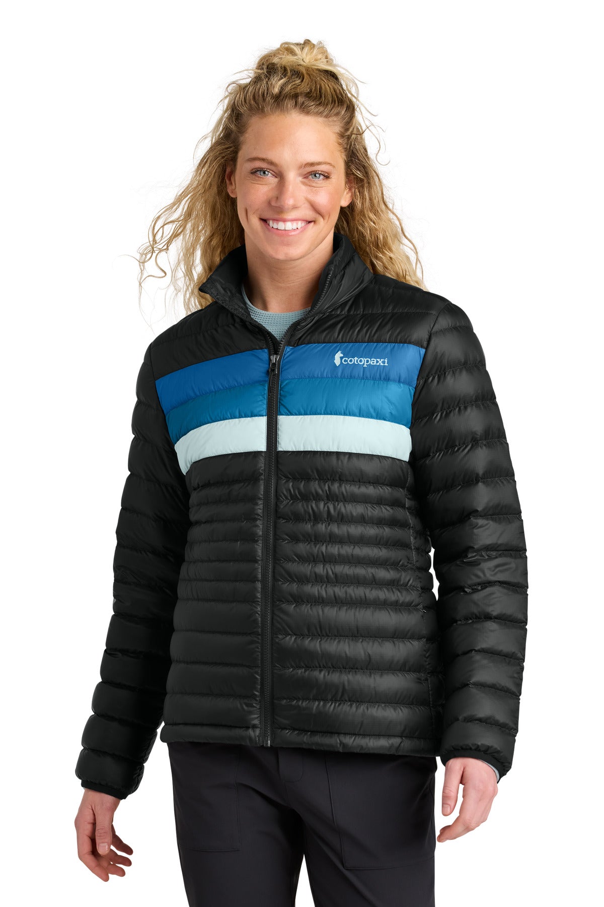 Front View of Black/Atl Cotopaxi Women's Fuego Down Jacket COTOW1688  - S