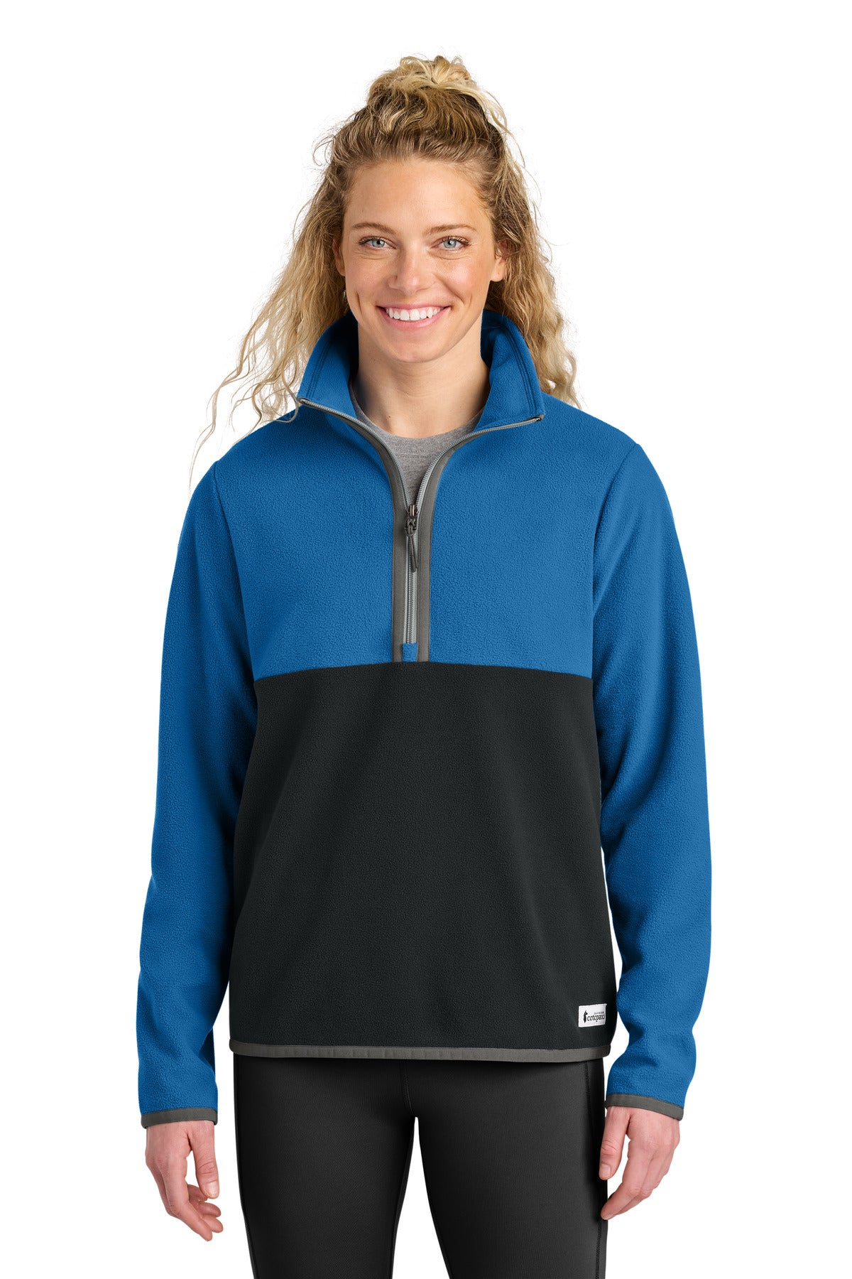 Front View of Atl/Black Cotopaxi Women's Amado 1/2-Zip Fleece COTOW1692  - S