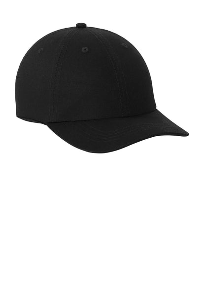 Front View of Black Port & Co Washed Twill Cap. CP78
