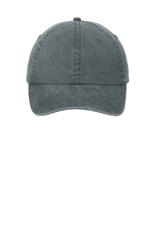 Front View of Charcoal Port & Co Pigment-Dyed Cap. CP84