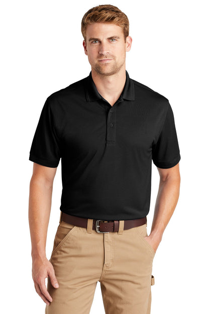 Front View of Black CornerStone Industrial Snag-Proof Pique Polo. CS4020  - XS