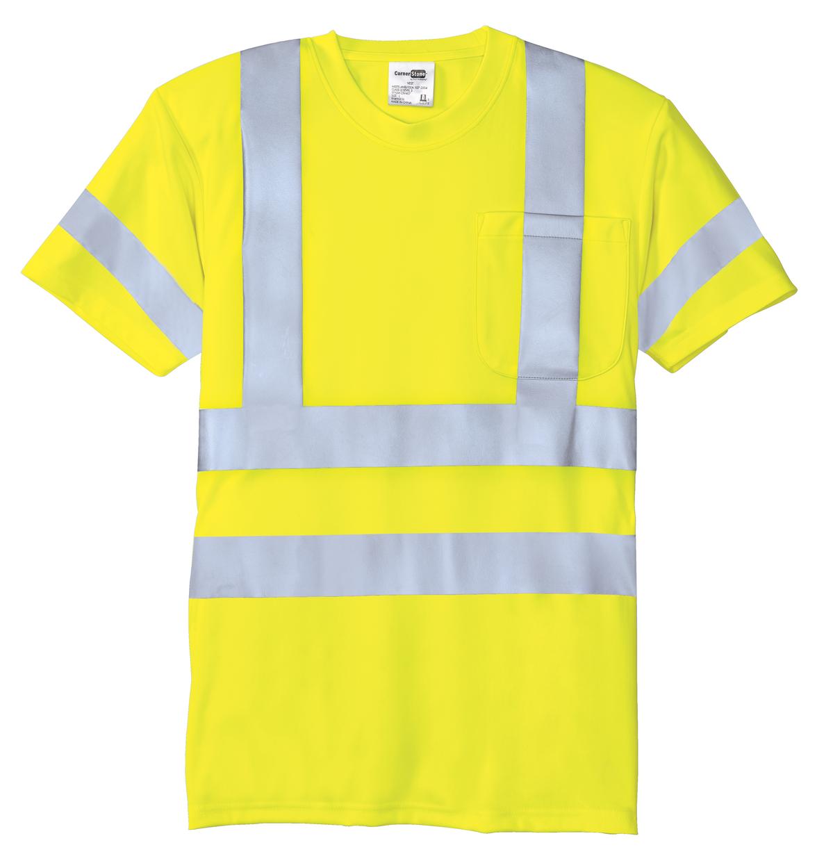 CornerStone - ANSI 107 Class 3 Short Sleeve Snag-Resistant Reflective T-Shirt. CS408