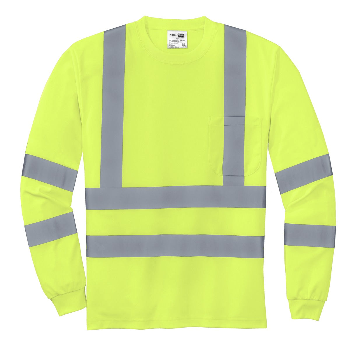 CornerStone - ANSI 107 Class 3 Long Sleeve Snag-Resistant Reflective T-Shirt. CS409